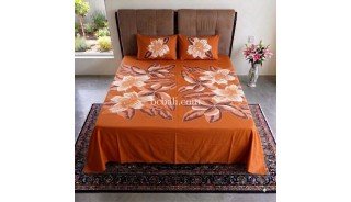 Bedsheet Hand Painted Flowers Pattern Made in Bali
